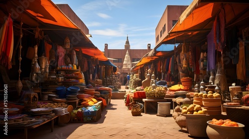 Panoramic view of the famous bazaar in Bangkok.