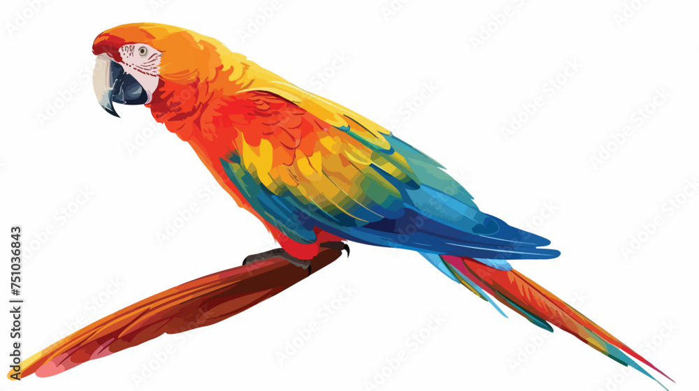 Exotic parrot isolated icon isolated on white backgr