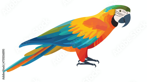 Exotic parrot isolated icon isolated on white backgr