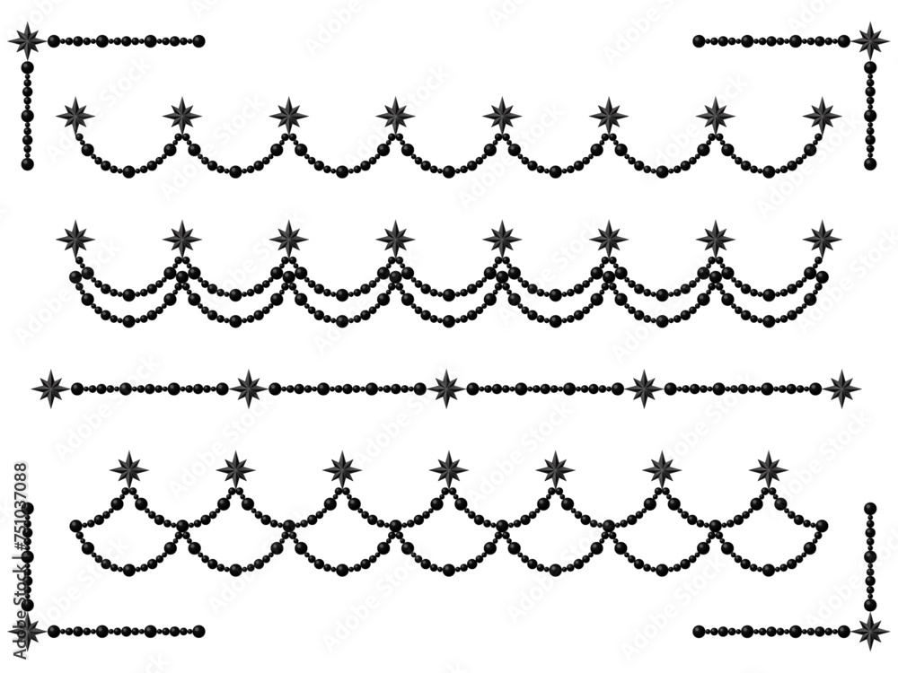 Obraz premium パール、八角星、ラインセット1-3
