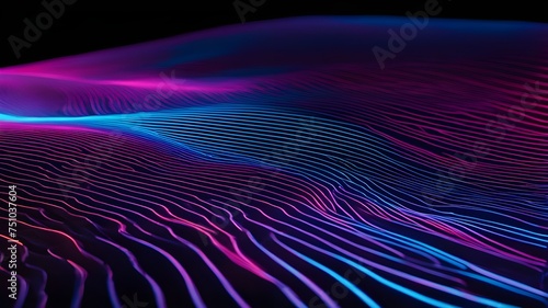 Neon wave abstract background  color ful lines abstract  neon lights  neon dark abstract background  neon wave