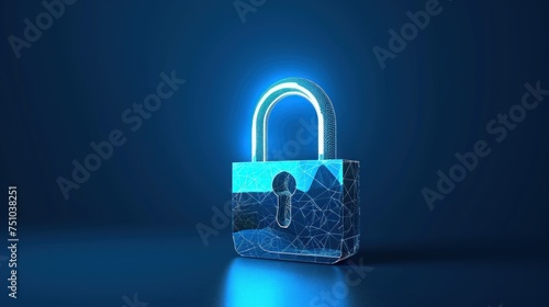 realistic modern padlock, security system protection concept,