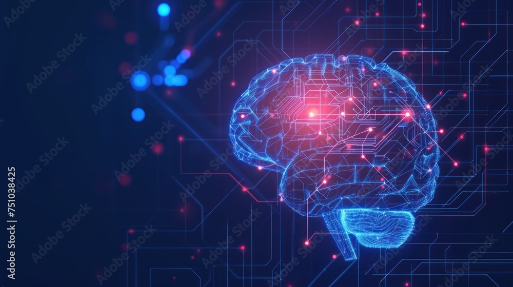 human brain on circuit board ,artificial intelligence and cyber space concept human brain on circuit board ,artificial intelligence and cyber space concept