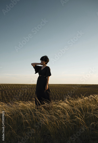 Woman in a field  photo