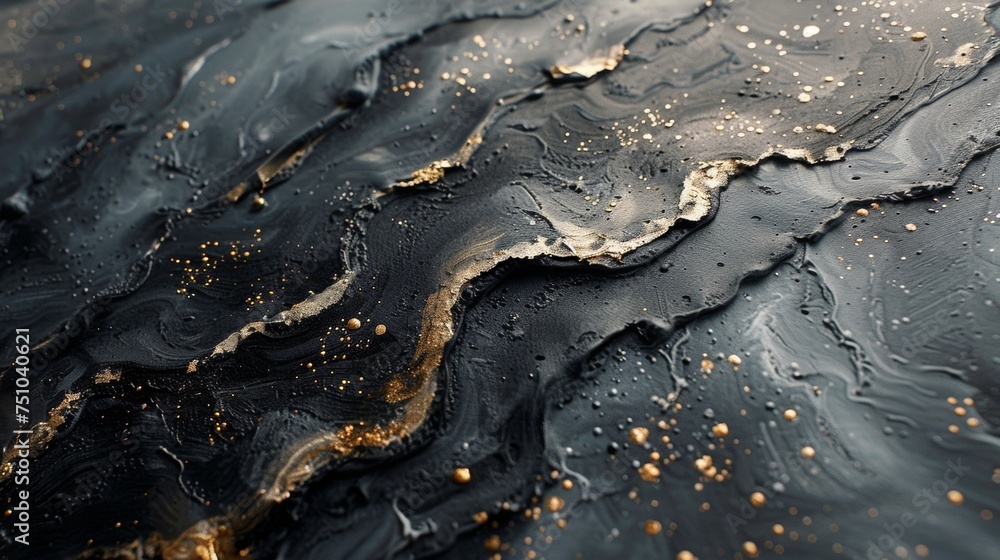 Gray gold acrylic on canvas, in the style of decaying landscapes, dark black and light Gray Gray gold acrylic on canvas, in the style of decaying landscapes, dark black and light Gray