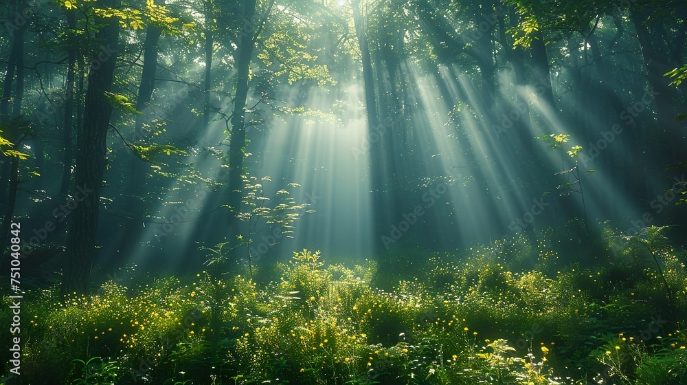Forest landscape with natural light.