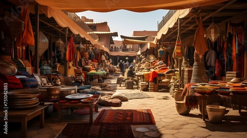 Souvenirs in the souk of Marrakech, Morocco photo