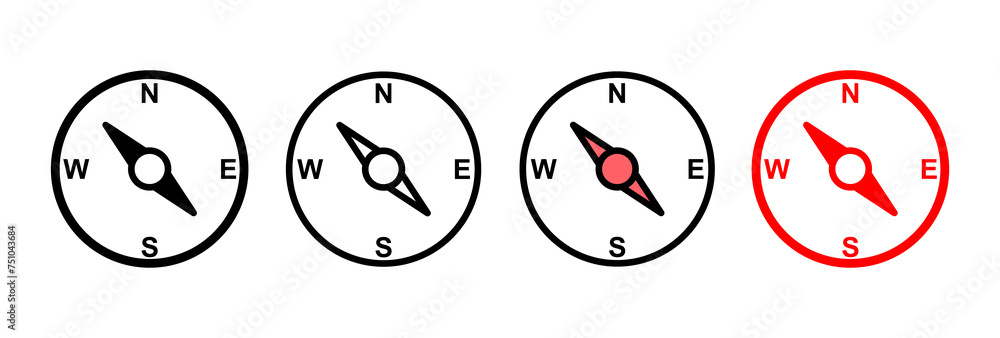 Compass icon vector illustration. arrow compass icon sign and symbol Compass icon vector illustration. arrow compass icon sign and symbol