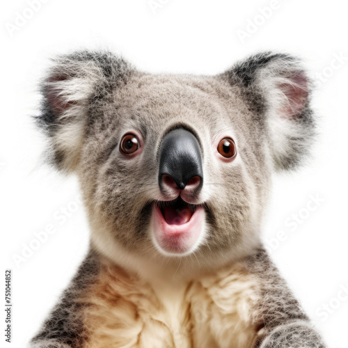 Koala s startled facial expressionisolated on transparent background  element remove background  element for design - animal  wildlife  animal themes