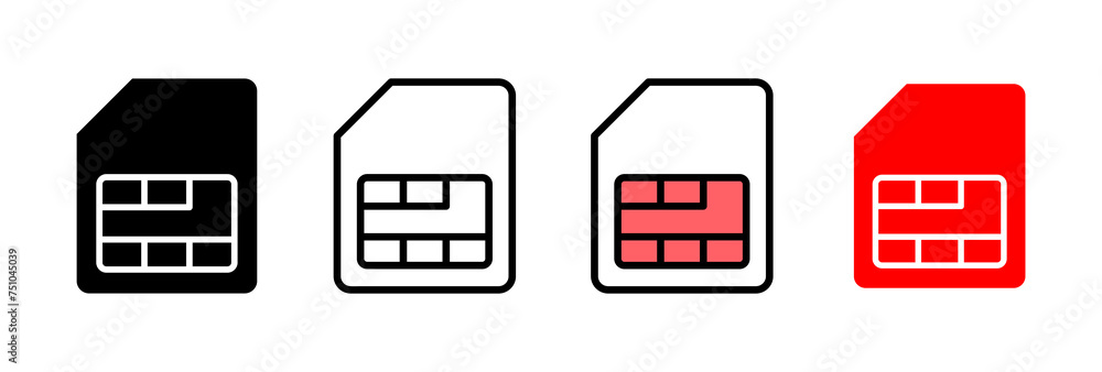 Sim card icon vector illustration. dual sim card sign and symbol Sim card icon vector illustration. dual sim card sign and symbol