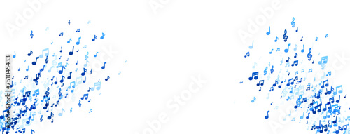 Scattered Blue Music Notes Banner