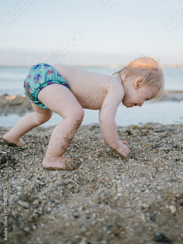 Toddler's First Steps on Pebble Beach