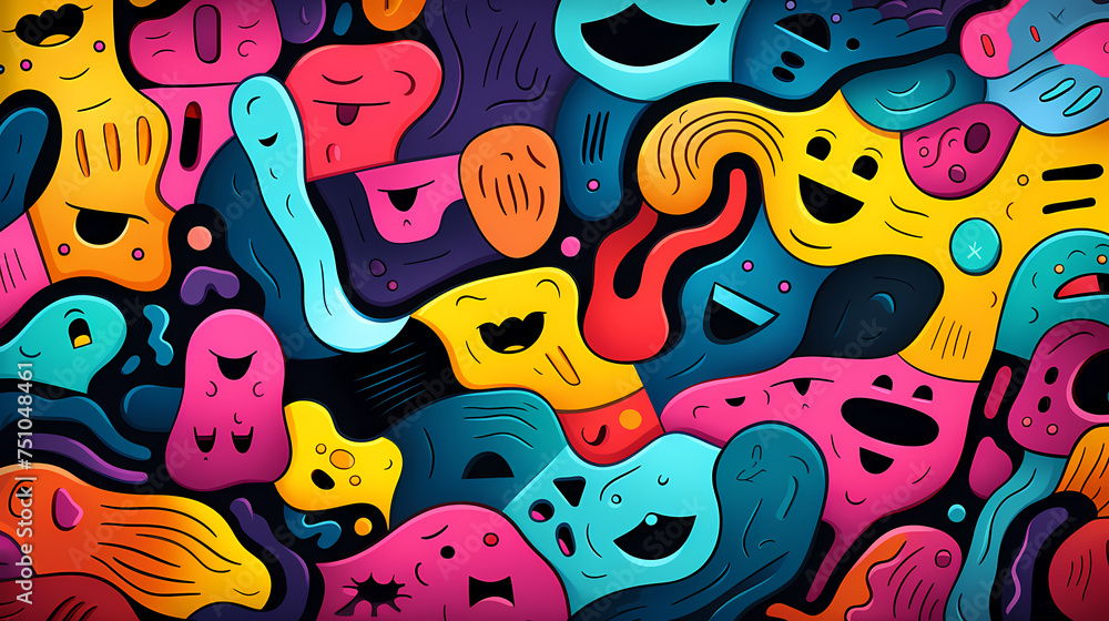 Obraz premium Fun colorful seamless pattern