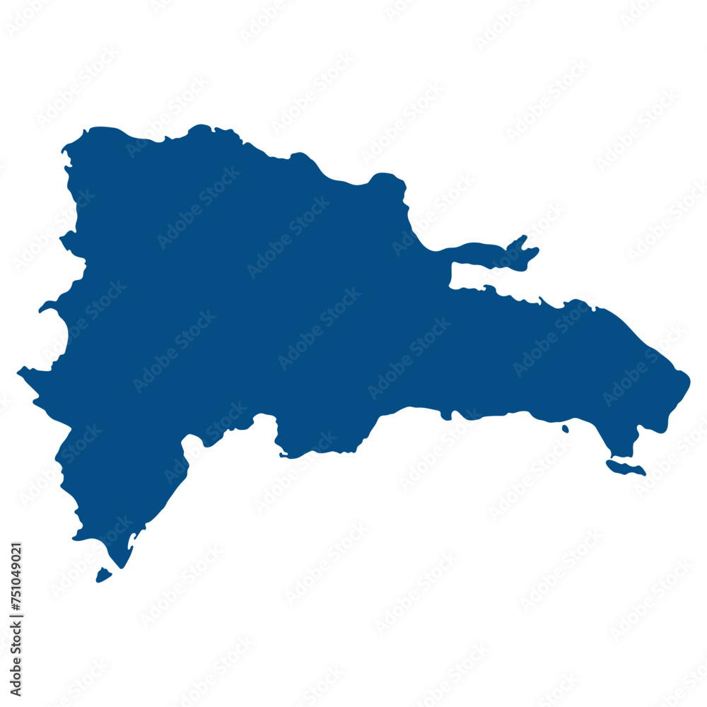 Fototapeta premium Dominican Republic map. Map of Dominican Republic in blue color