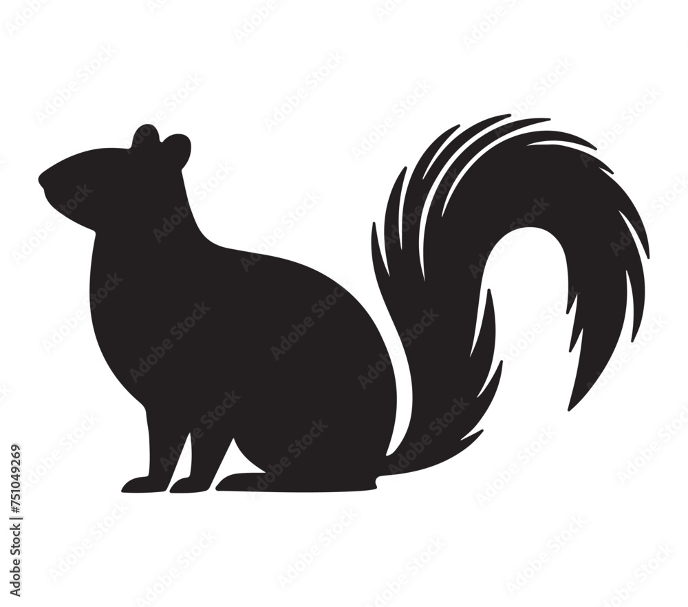 Black and White Agouti Silhouette. Vector Illustration. Black and White Agouti Silhouette. Vector Illustration.