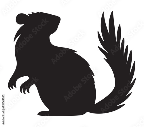 Vector, isolated silhouette of Agouti. photo