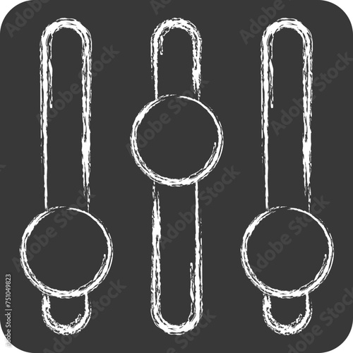 Icon Music Adjuster. related to Podcast symbol. chalk Style. simple design editable. simple illustration