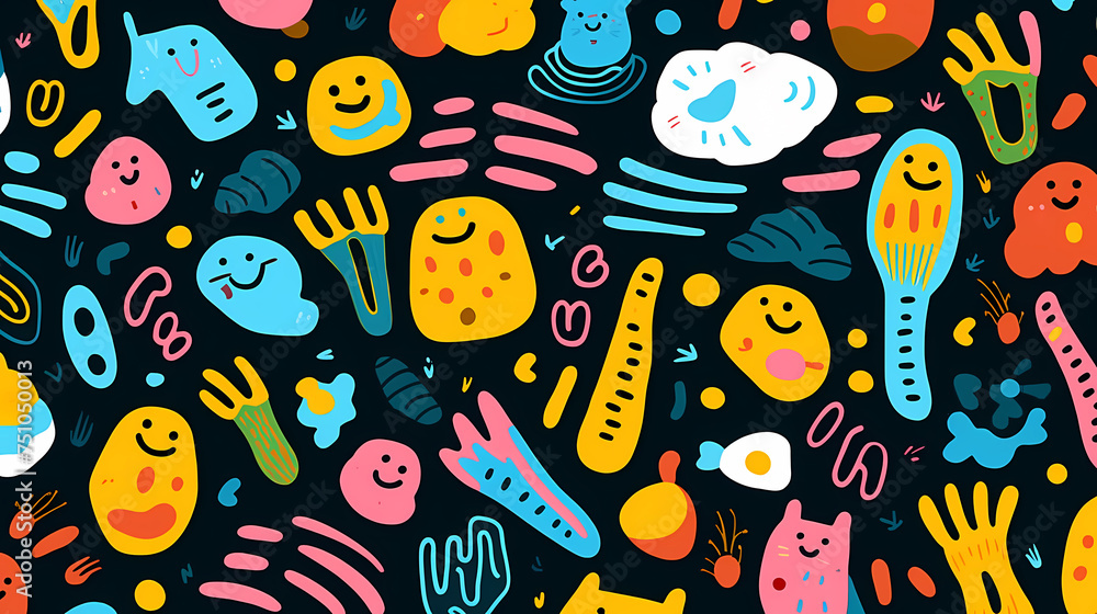 Fun colorful seamless pattern Fun colorful seamless pattern