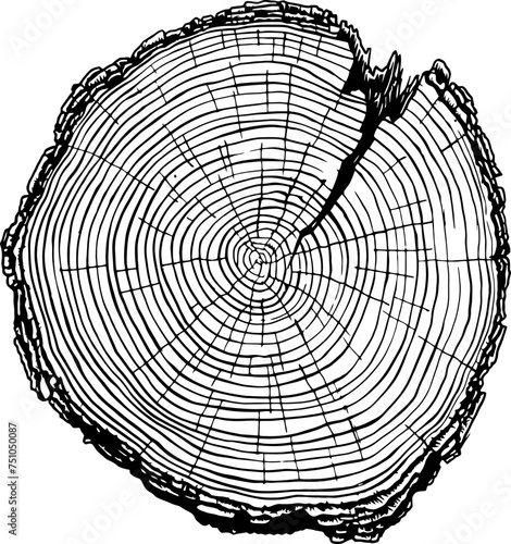 Tree rings texture drawing