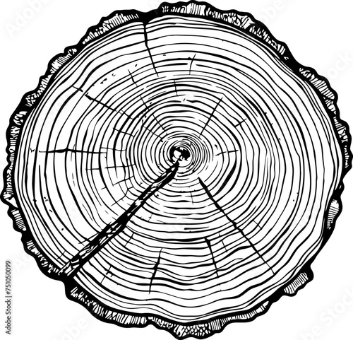 Tree rings texture drawing
