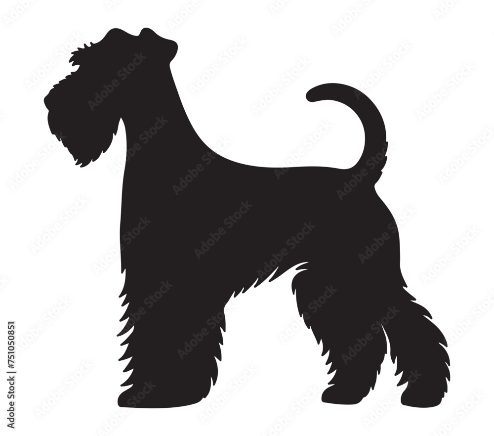 Airedale Terrier silhouette icon. Vector image.