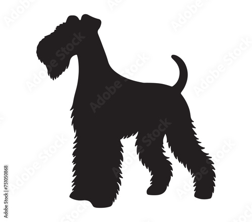 Airedale Terrier vector illustration on white background.