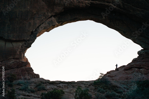Tourist in Arches National Park photo