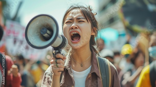 People are protesting on the street