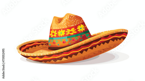 Mexican hat isolated icon isolated on white backgrou
