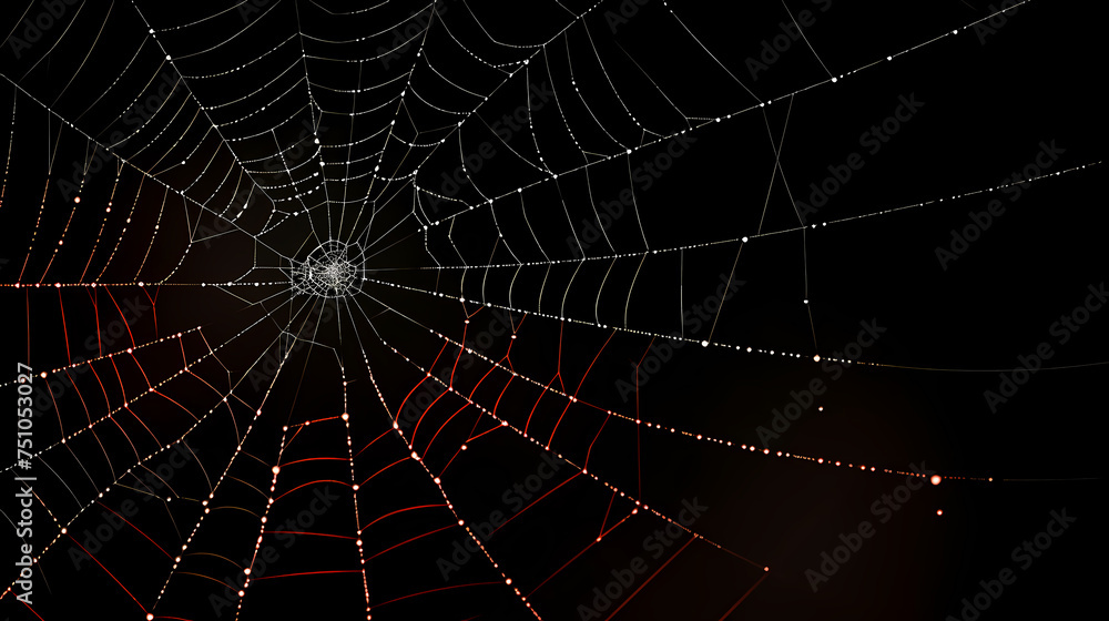 Naklejka premium Spider web, intricate design of nature