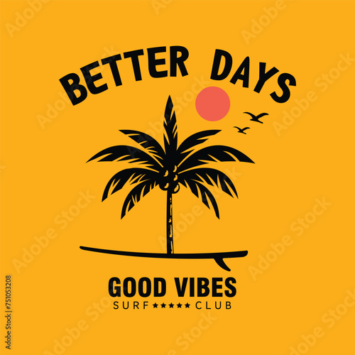 Vector illustration on the theme of surfing and surf. Sport typography, t-shirt graphics, print, poster, banner, flyer, postcard