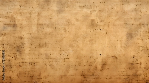 Vintage Parchment Texture: Aged Yellowed Paper with Detailed Fibers and Ink Blots
