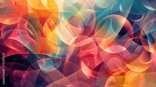 Colorful Glow: Abstract Background with Bright Lines and Curves