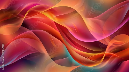 Abstract Fractal Wave Design in Blue and Orange with Light Motion Effect