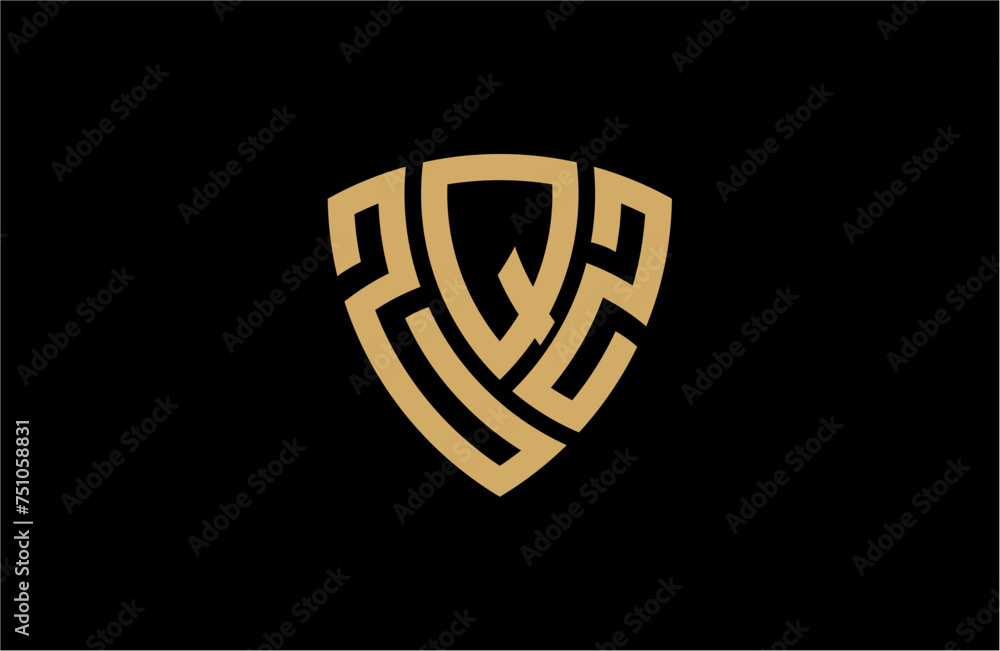 ZQZ creative letter shield logo design vector icon illustration ZQZ creative letter shield logo design vector icon illustration