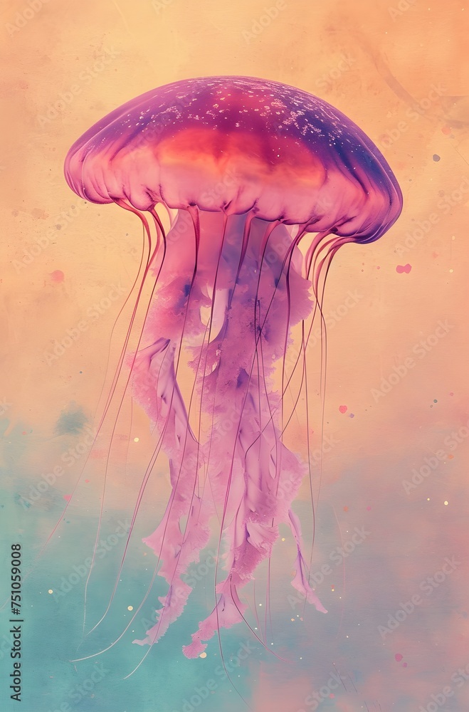 pink jellyfish, trendy peach color, phone wallpaper, pink filter pink jellyfish, trendy peach color, phone wallpaper, pink filter