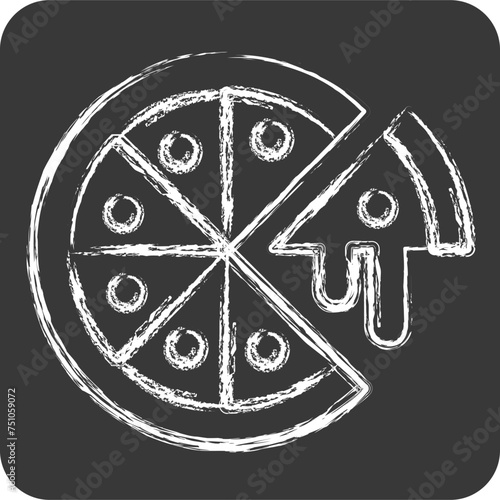 Icon Pizza. related to Fast Food symbol. chalk Style. simple design editable. simple illustration