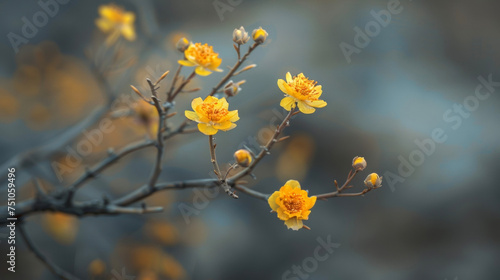 A macro shot of delicate yellow flowers blooming on a plant often used to make a calming tea in indigenous healing practices.