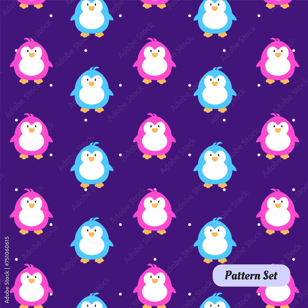 penguin pattern design, decoration
