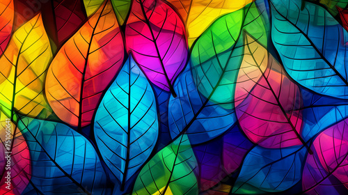 Colorful Background With Many Different Colored Mosaic Leaves © keystoker