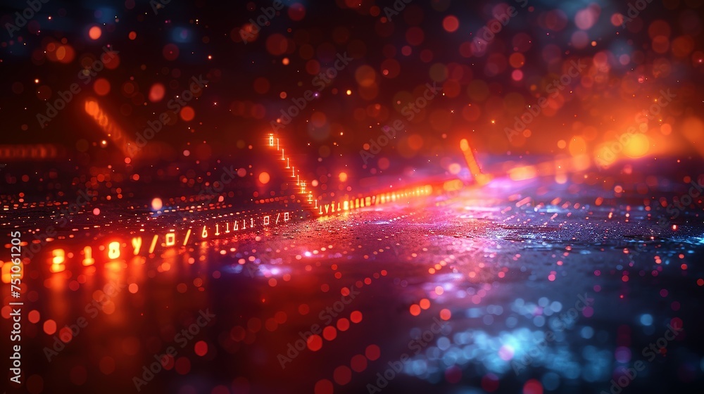 Obraz premium Modern technological design. Abstract high-tech background with arrows and glowing lines. Vector illustration for a banner or presentation on the theme of technology, science, and medicine