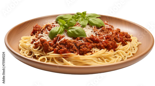 Plate of Spaghetti Bolognese on Transparent Background