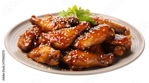 Honey Garlic Glazed Chicken on Transparent Background