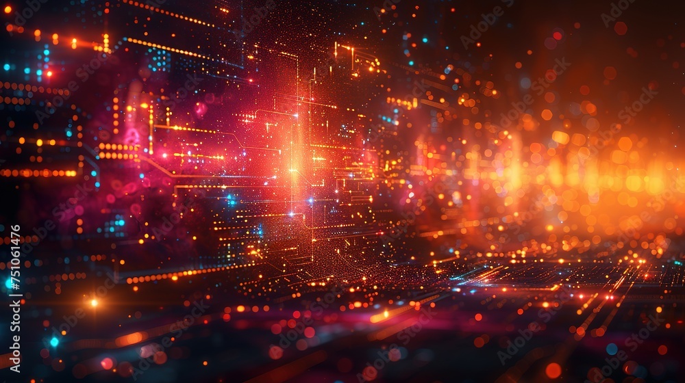 Obraz premium Modern technological design. Abstract high-tech background with arrows and glowing lines. Vector illustration for a banner or presentation on the theme of technology, science, and medicine