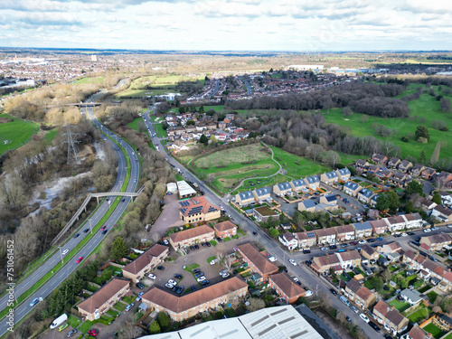 Aerial View of Watford City of England UK