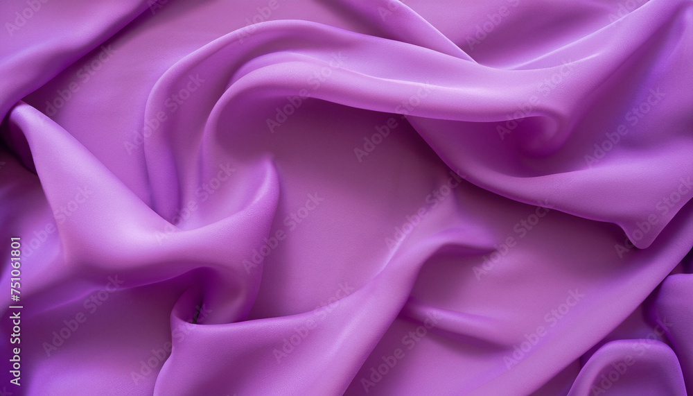 soft purple chiffon with curve and wave. beauty concept; flat lay design
