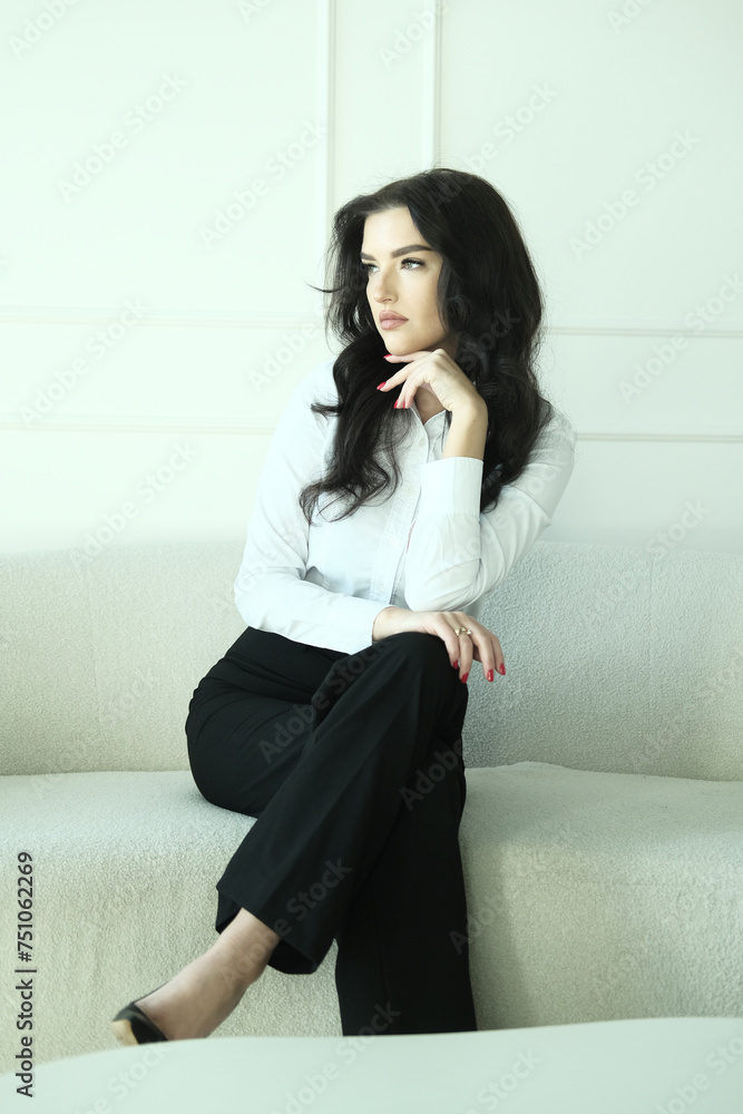 Cheerful business lady working in office, Beautiful businesswoman in formal suit work in workplace Cheerful business lady working in office, Beautiful businesswoman in formal suit work in workplace