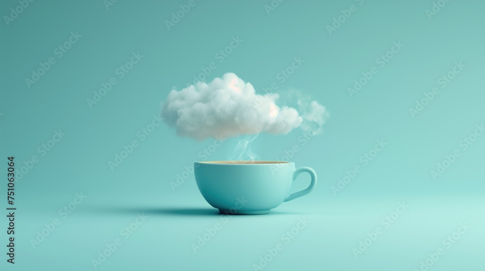 Concepts of creativity. Cup of coffee with some clouds. Created with generative AI. Concepts of creativity. Cup of coffee with some clouds. Created with generative AI.