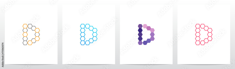 Outline Hexagon Initial Letter Logo Design D Outline Hexagon Initial Letter Logo Design D