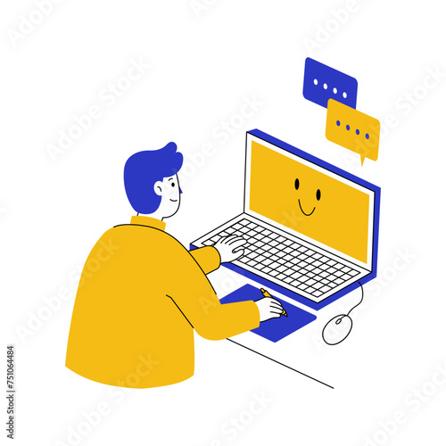 Young man communicating through digital technology